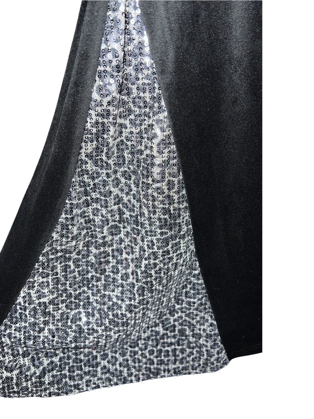 NWT Black & Silver Sequin Panel Flare Pant 2X